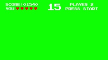 街机插卡游戏机小霸王顶部得分血条生命绿屏特效视频素材