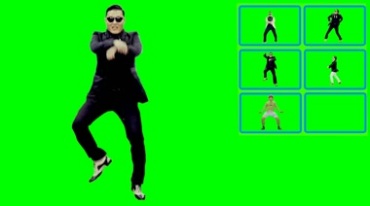 鸟叔江南style跳舞骑马舞绿屏抠像特效视频素材