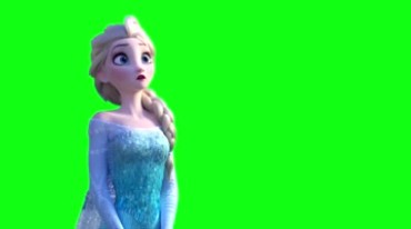 冰雪奇缘公主人物角色绿屏抠像影视后期特效视频素材