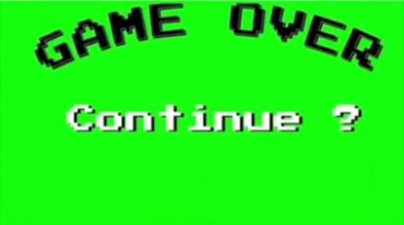 小霸王游戏机继续游戏continue倒计时绿屏特效视频素材