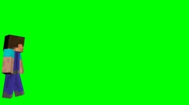 我的世界方块人绿屏抠像后期特效视频素材