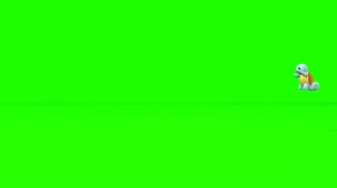 杰尼龟游戏妖怪精灵绿屏抠像后期特效视频素材