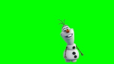 迪士尼冰雪奇缘卡通人物雪人雪宝绿屏抠像特效视频素材