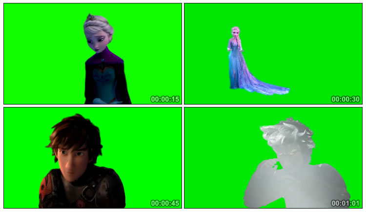 冰雪女王冰雪奇缘迪士尼绿屏抠像后期特效视频素材