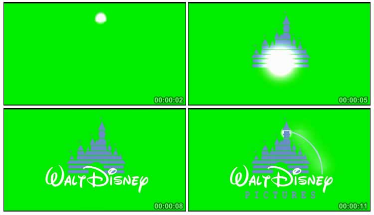 Disney迪士尼城堡logo绿屏抠像特效素材 854 480 Mp4视频特效素材下载 文字数字 Ae256素材网