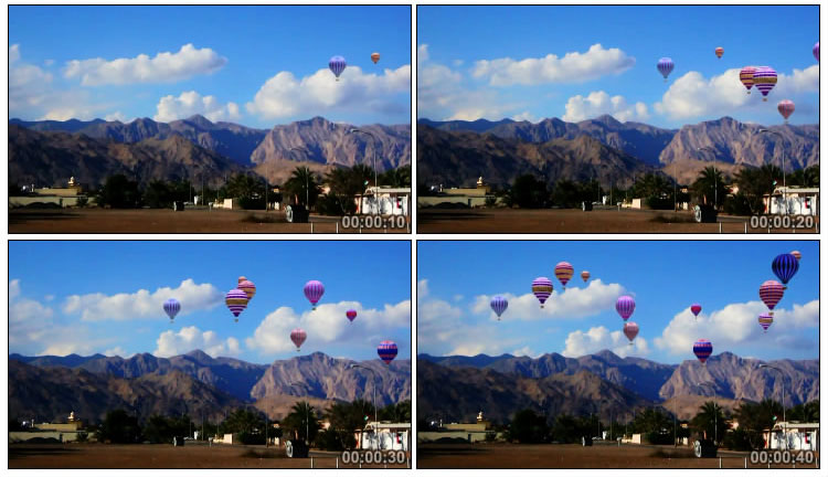 空中飘着热气球旅游风景视频素材