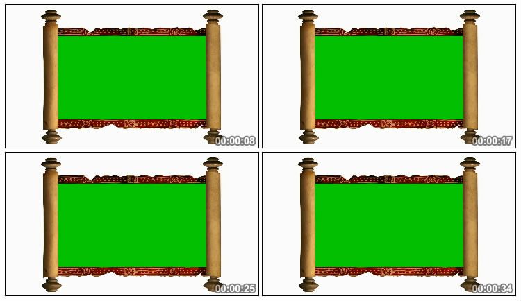 卷轴绿屏抠像特效视频素材