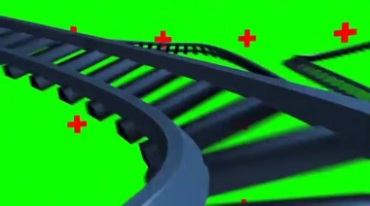 铁轨飞驰第一视角轨道绿屏抠像特效视频素材