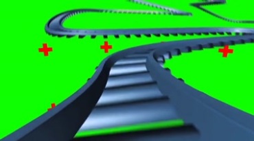 铁轨飞驰第一视角轨道绿屏抠像特效视频素材