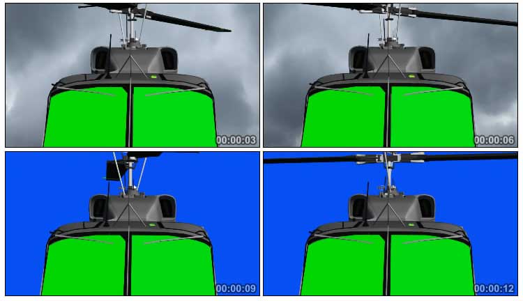直升机驾驶舱玻璃正面绿屏抠像后期特效视频素材