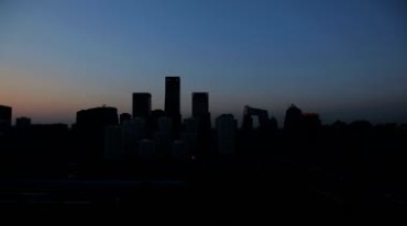 北京CBD商圈国贸黎明景色视频素材