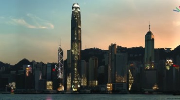 香港维多利亚港夜景大楼灯光相互辉映视频素材