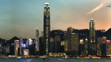 香港维多利亚港夜景大楼灯光相互辉映视频素材