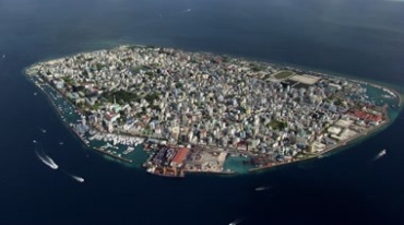 马尔代夫马累首都岛航拍全貌视频素材