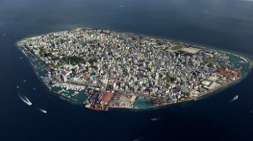 马尔代夫马累首都岛航拍全貌视频素材