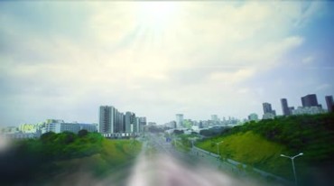 蓝天城市开发楼盘全景视频素材