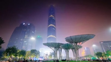 海心沙亚运公园珠江灯光广州夜景视频素材