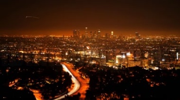 繁华城市灯光大视角夜景延时摄影视频素材