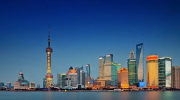 上海陆家嘴东方明珠塔高楼白天到晚上夜色江景延时摄影视频素材