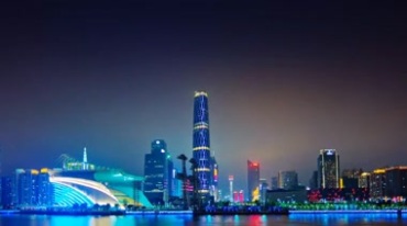 广州海心沙亚运公园美丽夜景视频素材