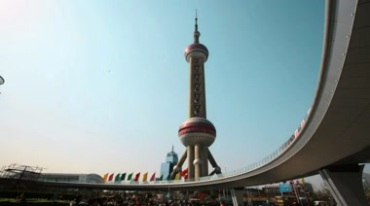 上海东方明珠塔全貌实拍视频素材