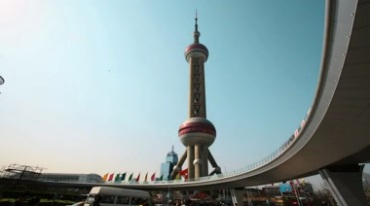 上海东方明珠塔全貌实拍视频素材