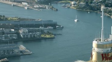 现代城市海湾码头航拍视频素材