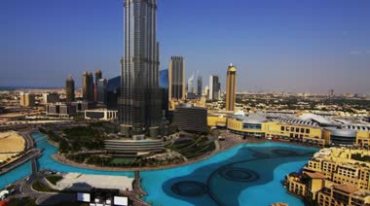 迪拜第一高楼哈利法塔全景实拍视频素材