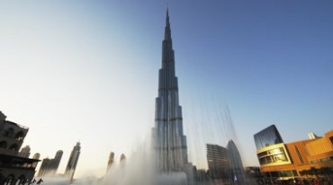 迪拜第一高楼哈利法塔全景实拍视频素材