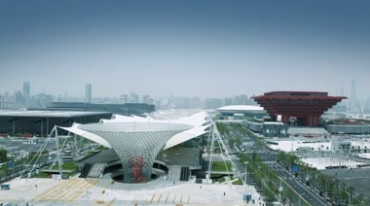 上海世博园博物馆中国馆远景视频素材