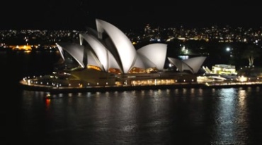 夜晚的悉尼歌剧院全景视频素材