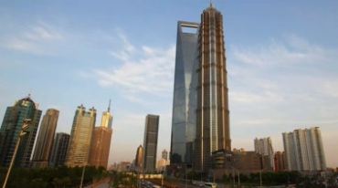 上海环球金融中心城市地标建筑全景视频素材