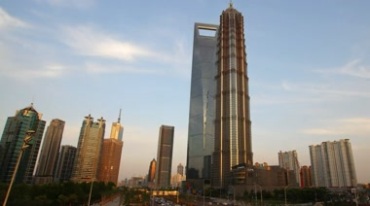 上海环球金融中心城市地标建筑全景视频素材