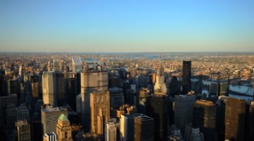 美国纽约城市夜晚降临高楼群逐渐变暗视频素材
