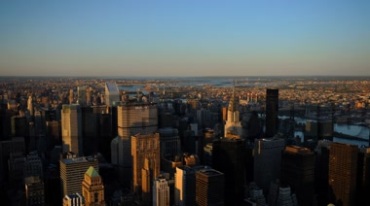 美国纽约城市夜晚降临高楼群逐渐变暗视频素材