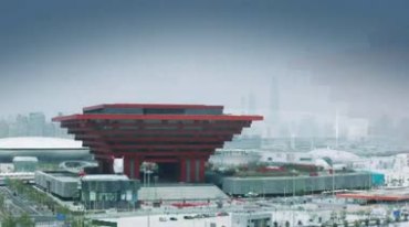上海世博园中国馆实拍视频素材