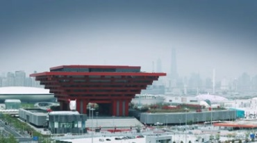 上海世博园中国馆实拍视频素材