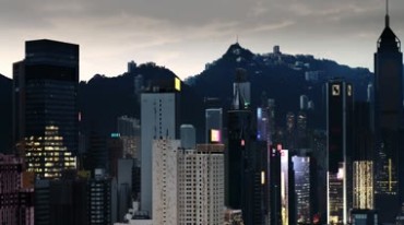 香港高楼灯光组合闪烁美丽夜景视频素材