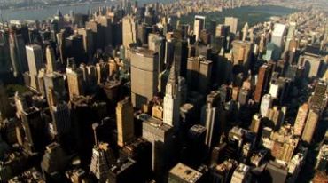 美国纽约高楼林立建筑群城市发展航拍视频素材