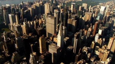 美国纽约高楼林立建筑群城市发展航拍视频素材