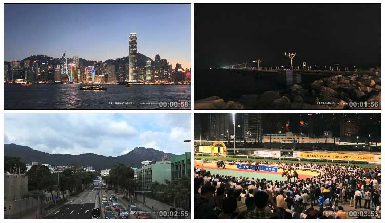震撼香港景点维多利亚港街景超清画质延时摄影视频素材