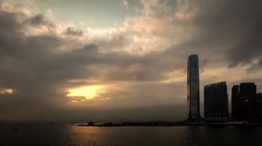 美丽繁华的香港夜景延时摄影视频素材