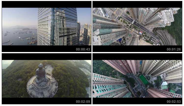香港城市摩天大楼航拍视频素材