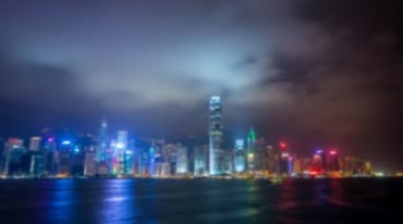 美丽的香港城市夜景高清延时拍摄视频素材