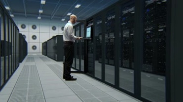大型机房数据中心机架服务器网络中心视频素材