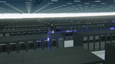 大型机房数据中心机架服务器网络中心视频素材