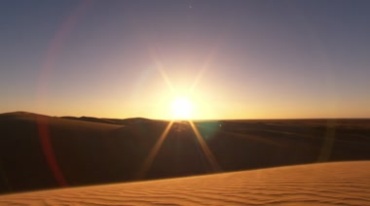 沙漠太阳落山夕阳风景视频素材