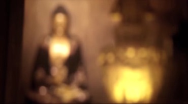 寺庙大门开启佛像观音像香火高清实拍视频素材