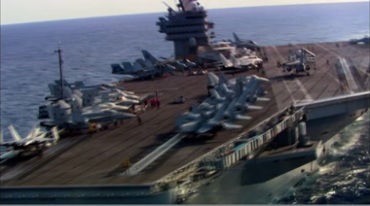 美国航母航空母舰在深海航行战机起飞降落实拍视频素材