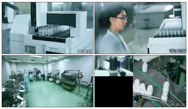医药生物研究药品检测实验室科研设备实拍视频素材
